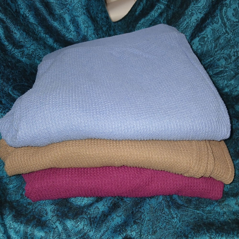 Old Navy Set Of Blue, Wine, And Tan High Waist Waffle Knit Pants Size L